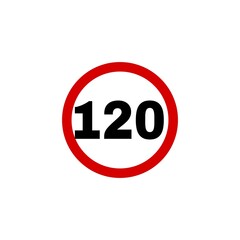 speed limit sign isolated on white background 