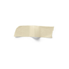 A piece of beige adhesive tape with a torn edge, commonly used for labeling or fixing items.