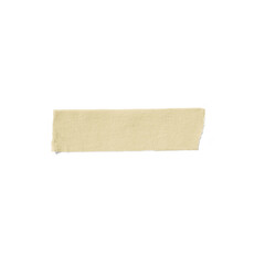 A small strip of beige tape on a white background, likely used for labeling or crafting purposes.