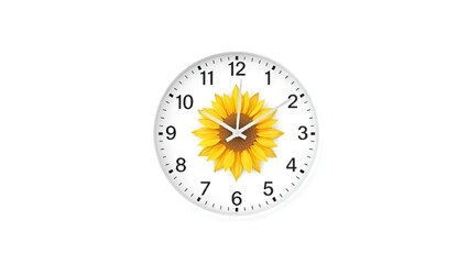 Minimalist Sunflower Wall Clock on Light Background – 3D Floral Decor Flat Lay