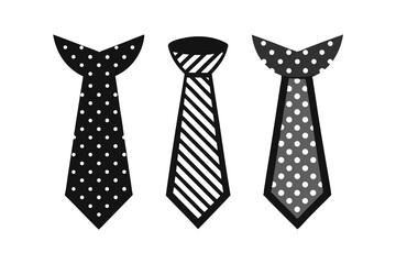 set of neck tie and bow tie vector isolated on white background