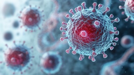 3D Illustration of Bacterial Cells in Detail