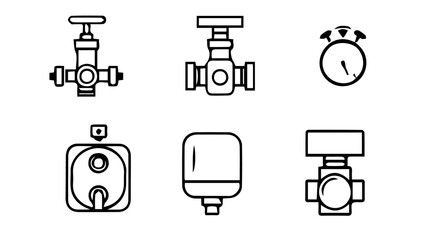 App Notifications and Mobile Alerts for Water Safety nmset of icons for web design