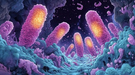 Vibrant Microbial World Under a Cosmic Sky