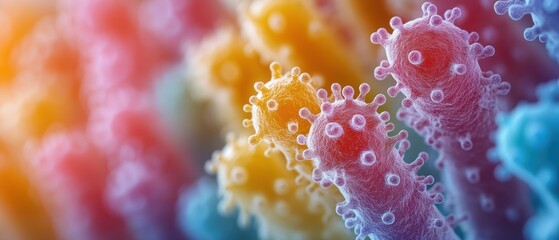 Vibrant Bacterial Colonies in Creative Arrangement