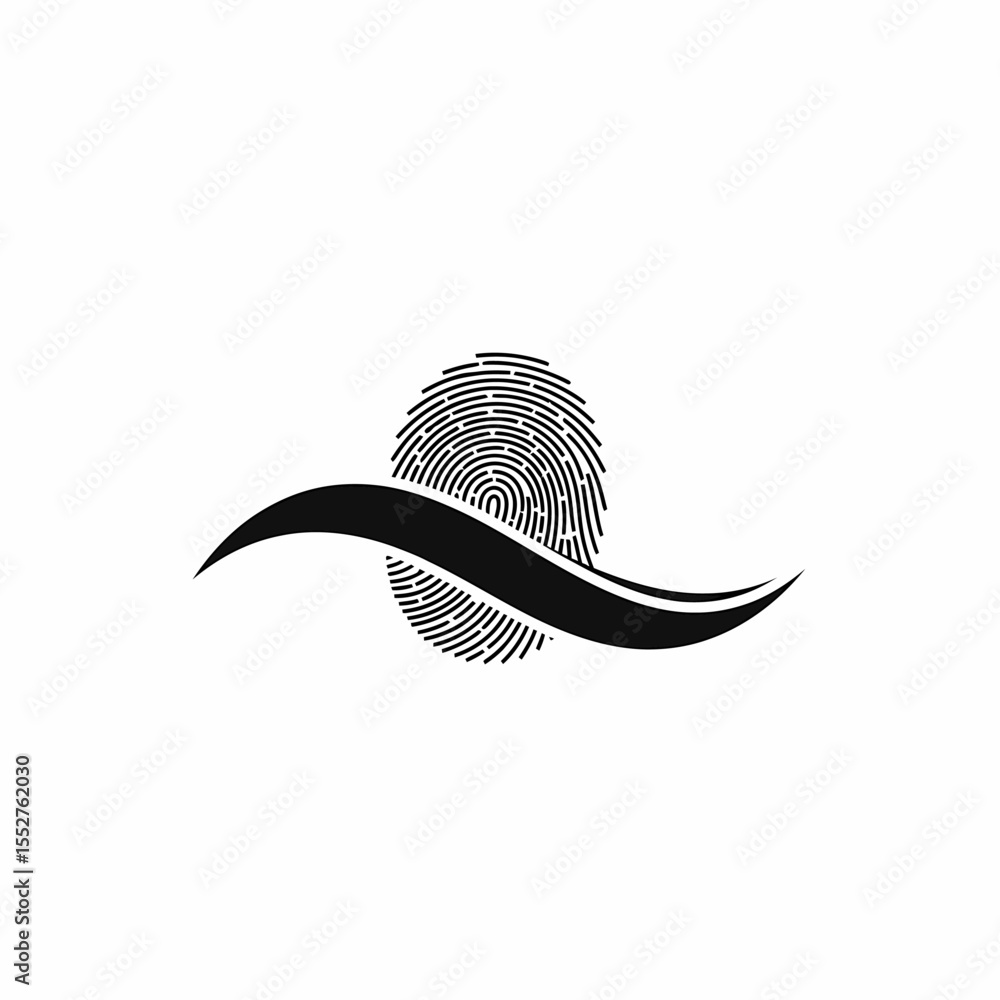 Poster abstract fingerprint identity security symbol concept design