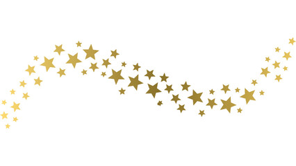 Wavy Gold Star Border Minimal Decorative Pattern