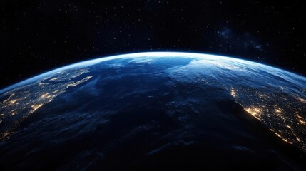 Earth's Curvature Viewed from Space with Night Lights