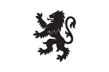 british lion crest silhouette vector art illustration on white background