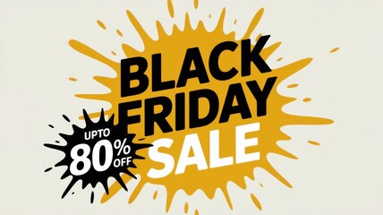 Black friday sale up to eighty percent off dynamic splash design