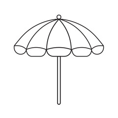 Line Drawing of a Beach Umbrella for Sun Protection