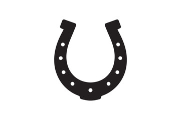horseshoe icon silhouette vector art illustration on white background