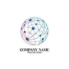 Global Connection Icon: A modern visual of a network globe, symbolizing worldwide connections and technological advancement, ready for adaptable use.