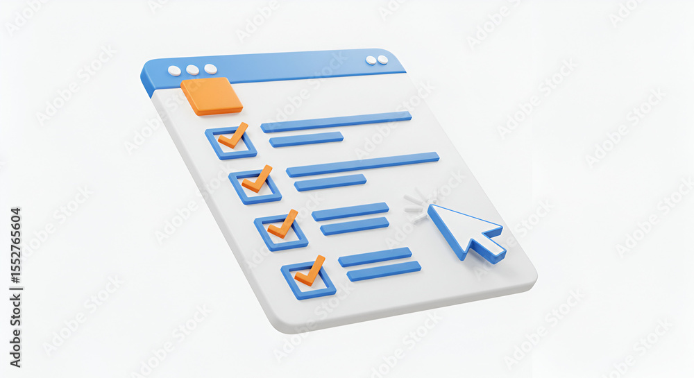 Poster Digital checklist with cursor for efficient task management and compliance system