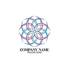 Abstract Floral Design: A modern and elegant logo design features an abstract floral pattern, perfect for branding, with clean lines and a sense of harmony.