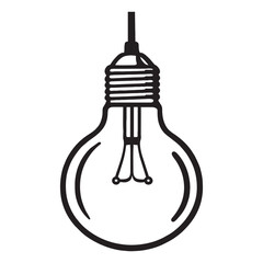 Light bulb silhouette on white background