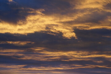 Purple and orange sky at sunset