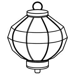 Minimalist Paper Lantern Line Art