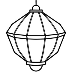 Minimalist Paper Lantern Line Art