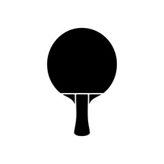 Black silhouette of a table tennis paddle
