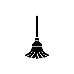 Black silhouette illustration of a mop