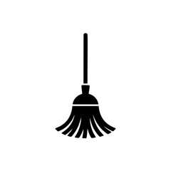 Black silhouette illustration of a mop