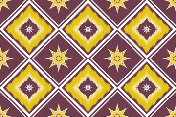 Geometric ethnic traditional art pattern.ikat embroidery style.Design for background,wallpaper,clothing,wrapping,fabric,element.