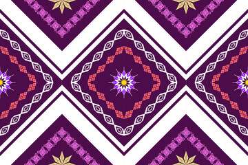 Geometric ethnic traditional art pattern.ikat embroidery style.Design for background,wallpaper,clothing,wrapping,fabric,element.
