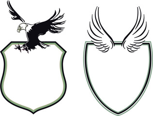 Adler-Wappen,Flügel, Heraldisches Schild Illustration
