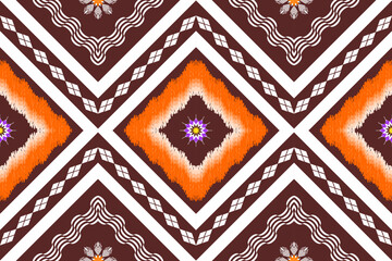 Geometric ethnic traditional art pattern.ikat embroidery style.Design for background,wallpaper,clothing,wrapping,fabric,element.