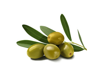 green olives with leaves