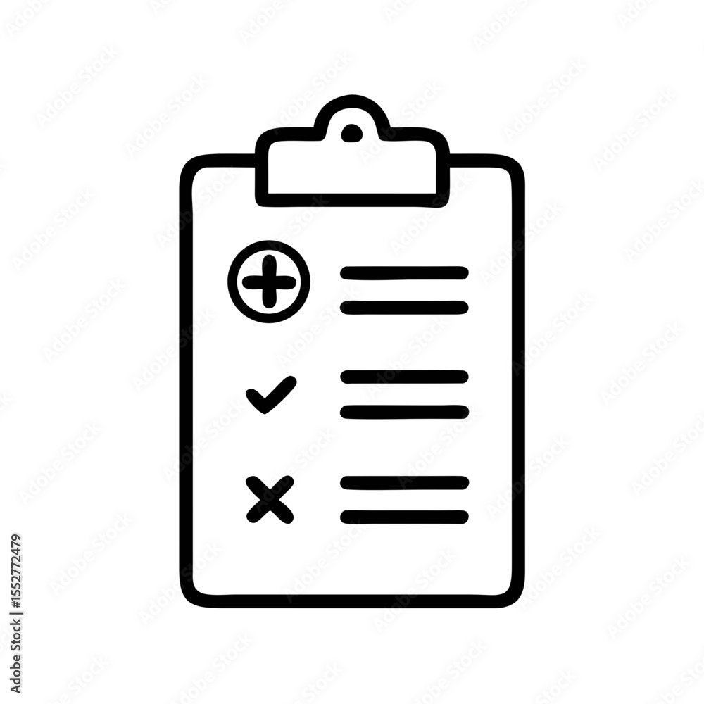 Aufkleber checklist clipboard icon outline – task management and evaluation symbol vector