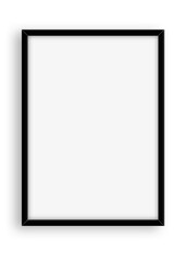 A simple black-framed empty picture frame, ready for artwork or photographs.