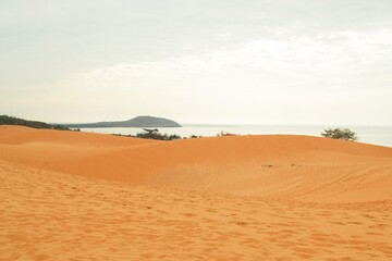 Red Sand Dunes Landscape, Mui Ne, Vietnam. A Breathtaking Vista for Travel and Adventure.