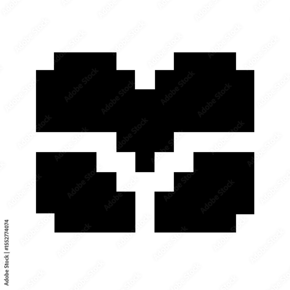 Poster abstract geometric pixel pattern isolated on white background