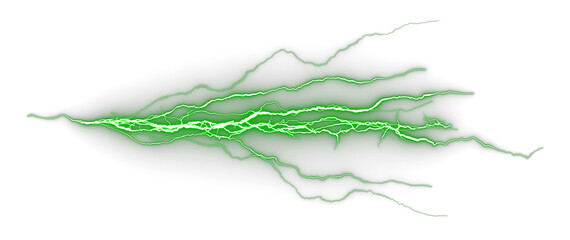 Green electric plasma burst cut-out transparent backgrounds 3d illustrations png