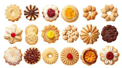 Fototapeta premium Iconic Sugar Cookie Collection on the Transparent Background