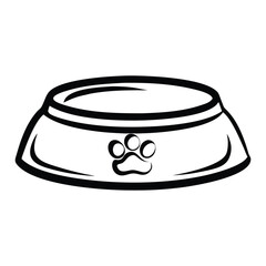 Black and white dog bowl with paw print pet bowl pet dish