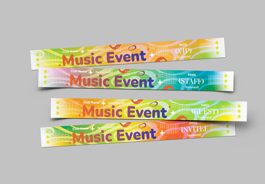 Modern Wristband Ticket Template for Events