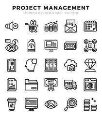 Project Management Icons bundle. Lineal style Icons. Vector illustration.