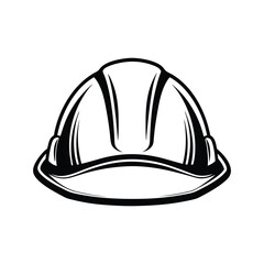 Black and white hard hat illustration safety helmet