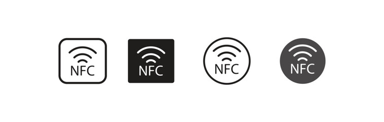 NFC icon . NFC payment with mobile phone, vector illustration