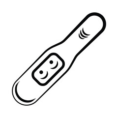 Pregnancy test with two smiling faces positive result