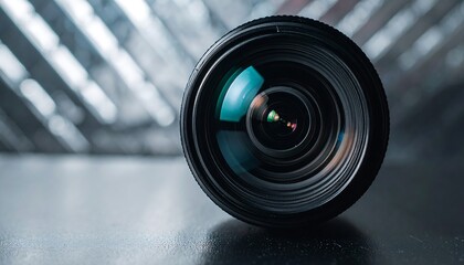 Camera lens macro shot with modern design.
