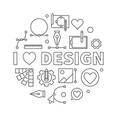Designer circle concept Icon with background
