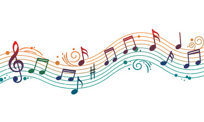 abstract music background with notes