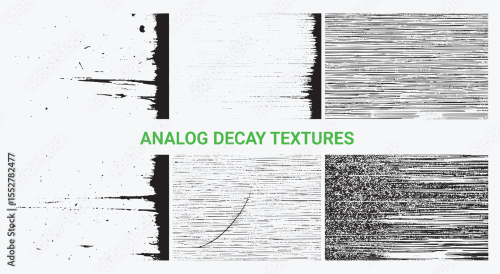 Poster analog decay texture. glitch texture overlay. set of distressed vector backgrounds with photocopy, v