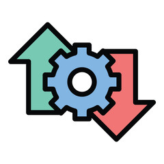 Trade development icon flat line style illustration representing the growth and expansion of commercial activities, suitable for international business, economic planning, and market strategy projects
