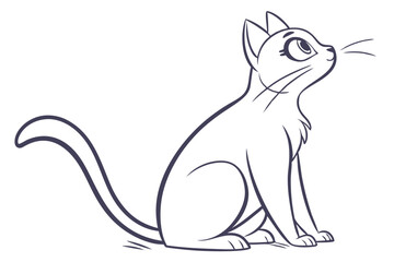 Feline Form: Minimalist Sitting Cat Art