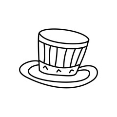 Hand-drawn top hat with a playful, cartoonish design and simple line art